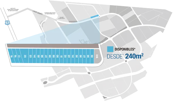 Mapa de macrolotes y terrenos comerciales de alta plusvalía en Zona Industrial SLP